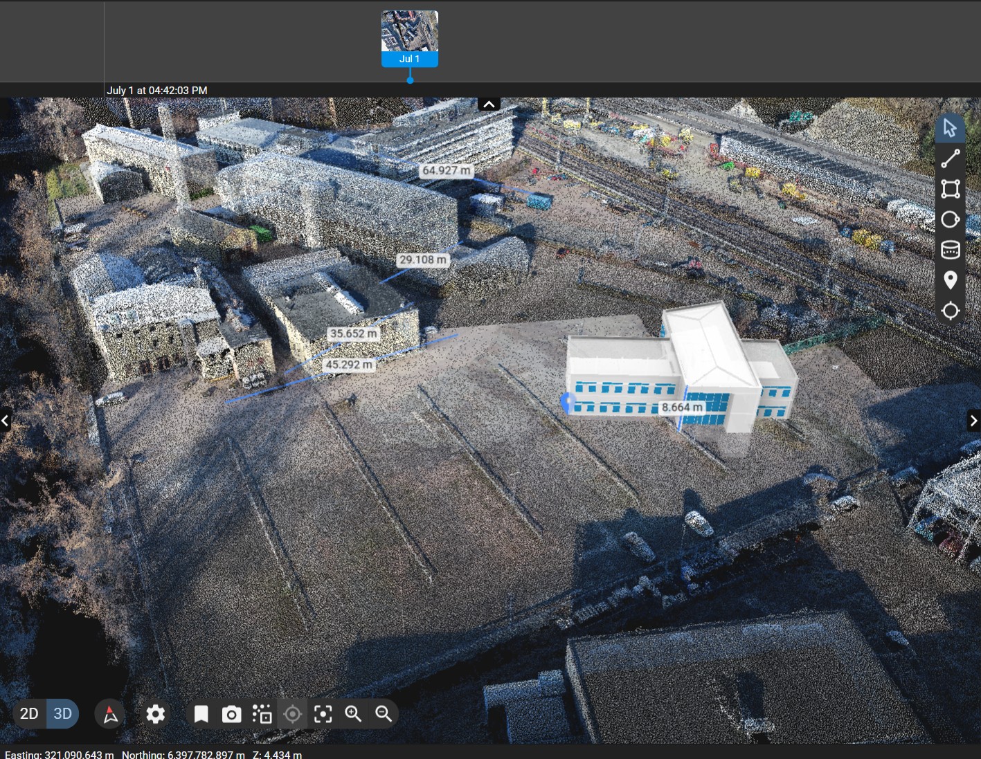 Punktmoln i 3D från drönarskanning