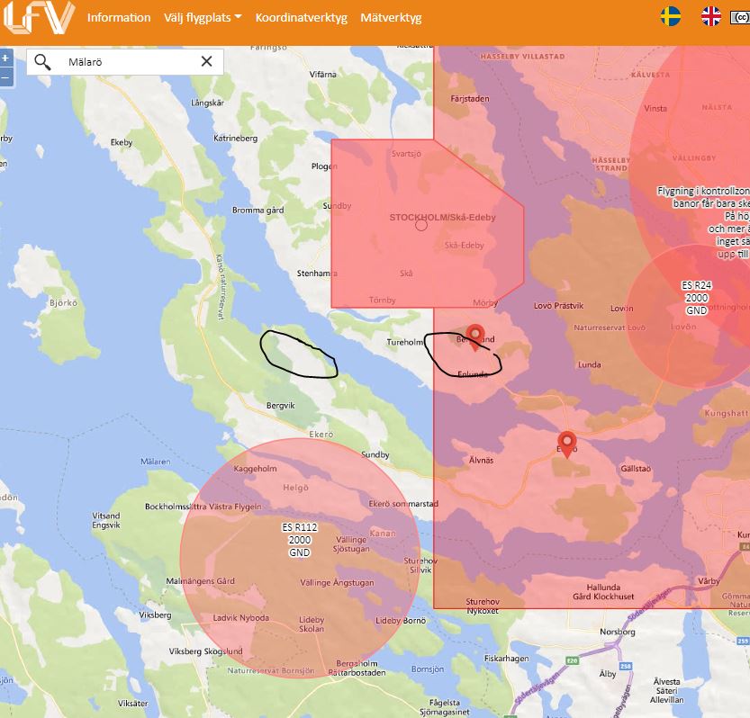 Drönarkartan och luftrumsplanering för drönarskanning