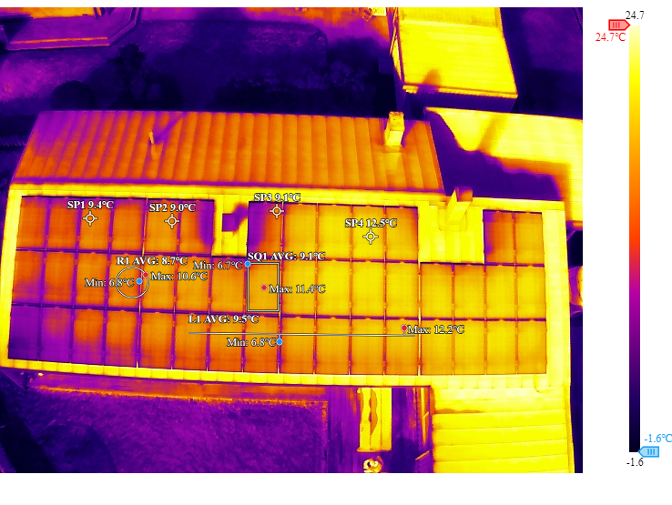 termografi solceller med drönare rapport och analys av solcellsanläggning